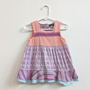 Rabbit Moon Girls 18-24m Dress Pink Mixed Print Boutique Soft